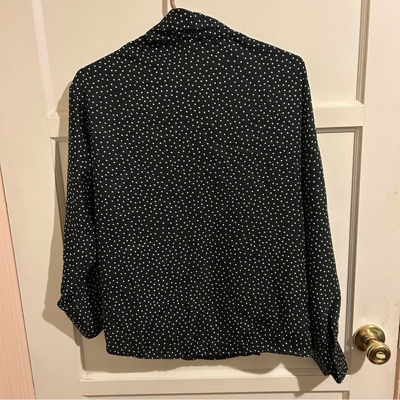 Zara Floral Polka Dot Button Up Blouse L - Picture 2 of 4
